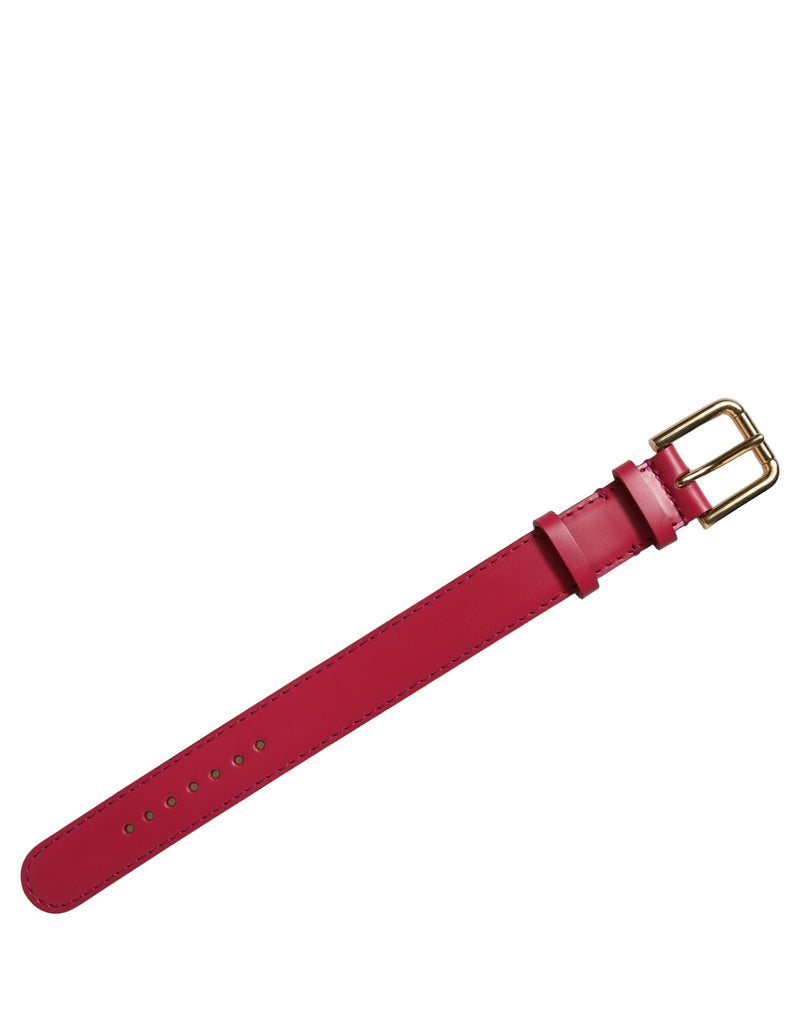 Bracelet de montre Dolce & Gabbana en cuir de veau rouge avec boucle ardillon dorée