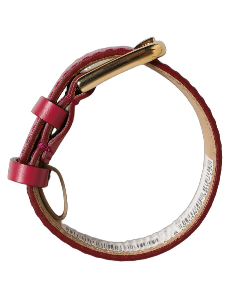 Bracelet de montre Dolce & Gabbana en cuir de veau rouge avec boucle ardillon dorée