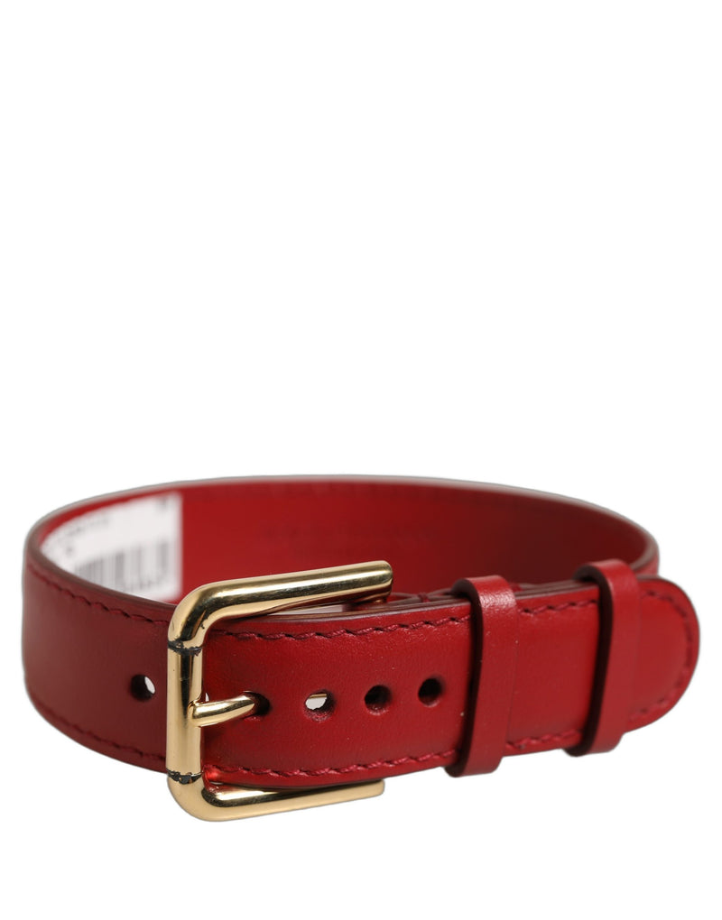 Bracelet de montre Dolce & Gabbana en cuir de veau rouge avec boucle ardillon dorée