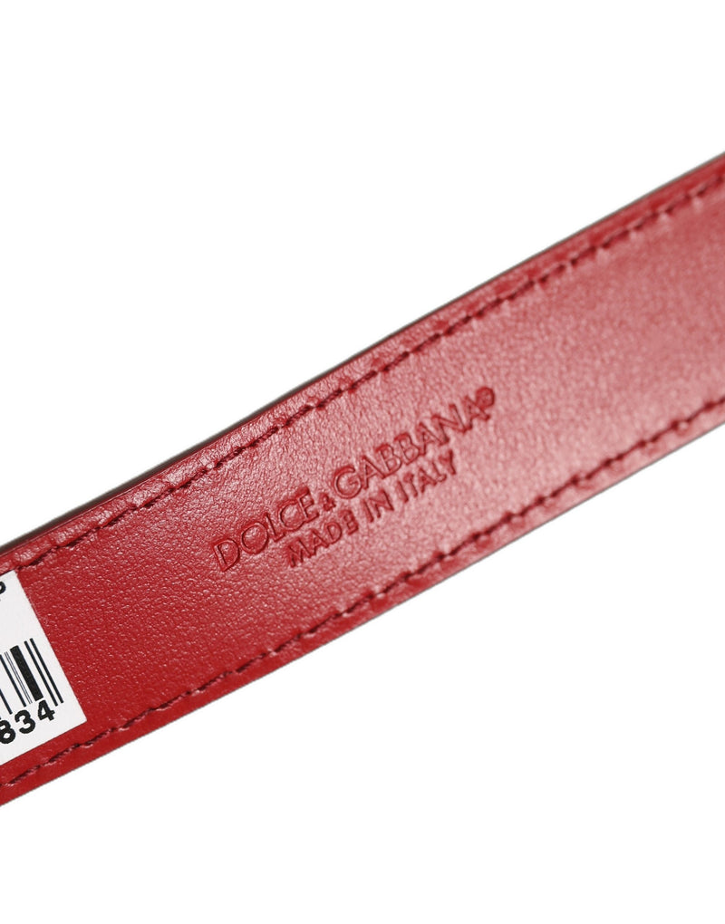 Bracelet de montre Dolce & Gabbana en cuir de veau rouge avec boucle ardillon dorée