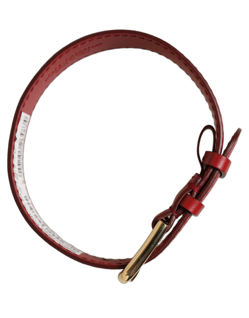 Bracelet de montre Dolce & Gabbana en cuir de veau rouge avec boucle ardillon dorée