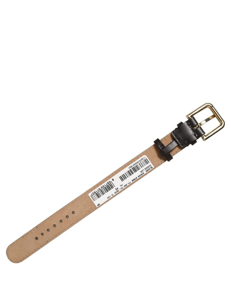 Dolce & Gabbana Bracelet-Manchette Ceinture en Cuir de Veau Noir avec Boucle Dorée