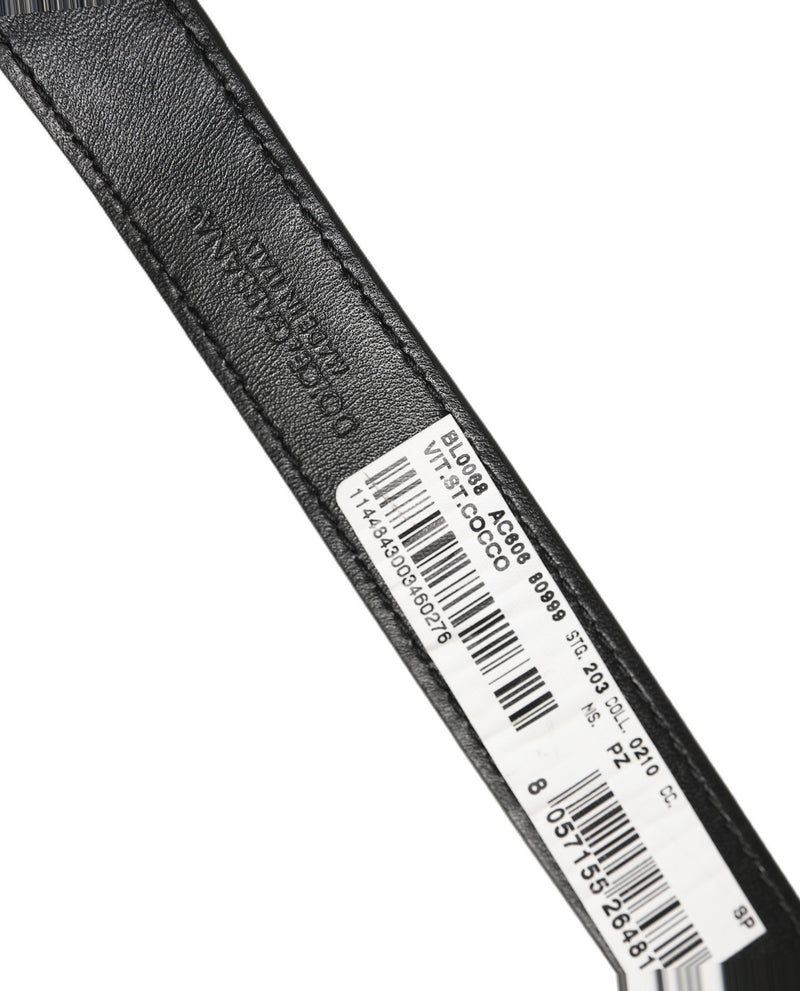 Dolce & Gabbana Bracelet en cuir texturé noir à boucle dorée