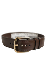 Dolce & Gabbana Bracelet-Lanière en Cuir de Veau Marron avec Boucle Dorée