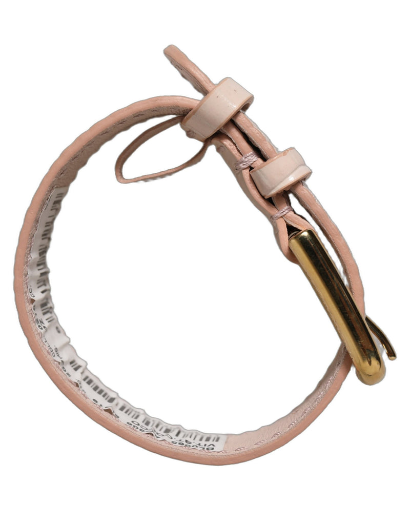 Bracelet ceinture Dolce & Gabbana en cuir rose gaufré à boucle dorée