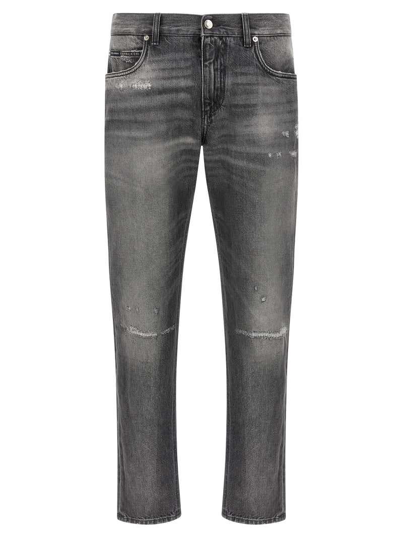 Dolce & Gabbana Jean en denim de coton gris