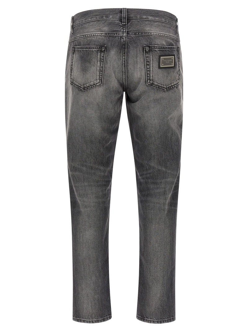 Dolce & Gabbana Jean en denim de coton gris