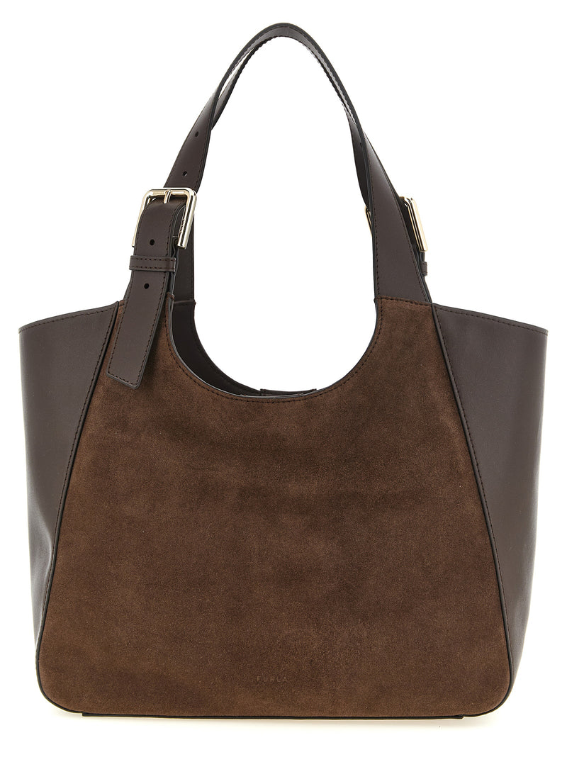 Sac cabas Furla en cuir de veau marron