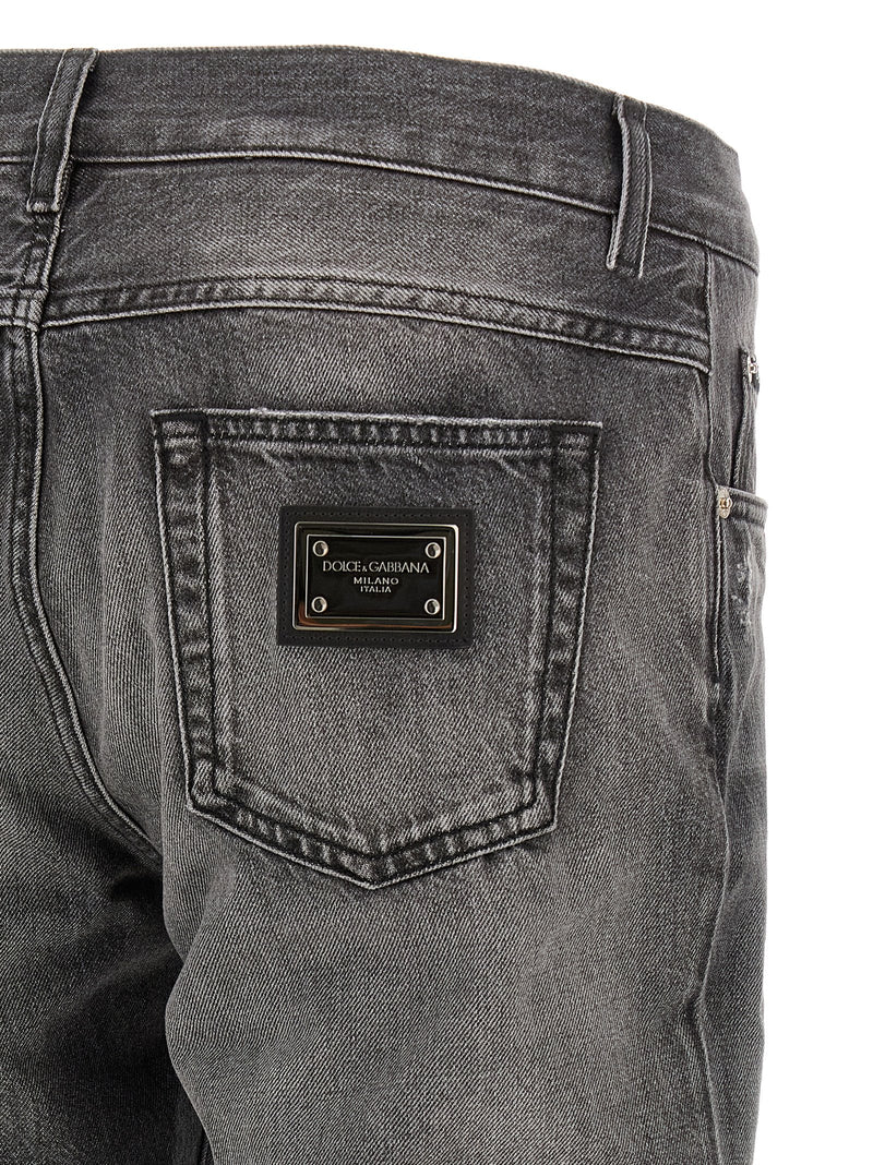 Dolce & Gabbana Jean en denim de coton gris