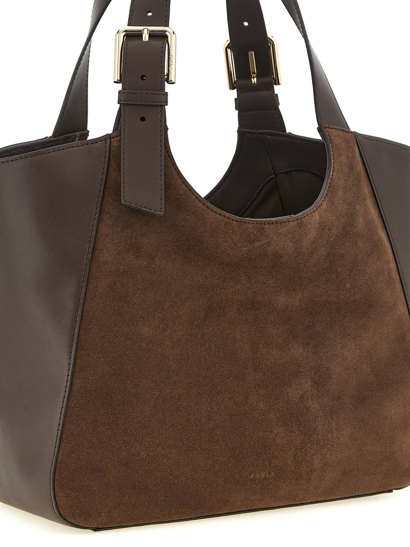 Sac cabas Furla en cuir de veau marron