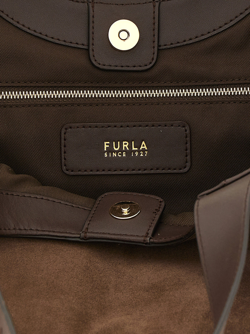 Sac cabas Furla en cuir de veau marron
