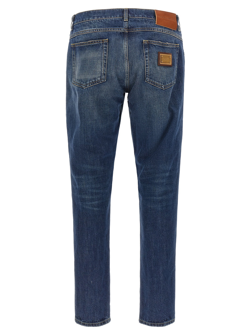 Jeans Dolce & Gabbana droits en coton bleu