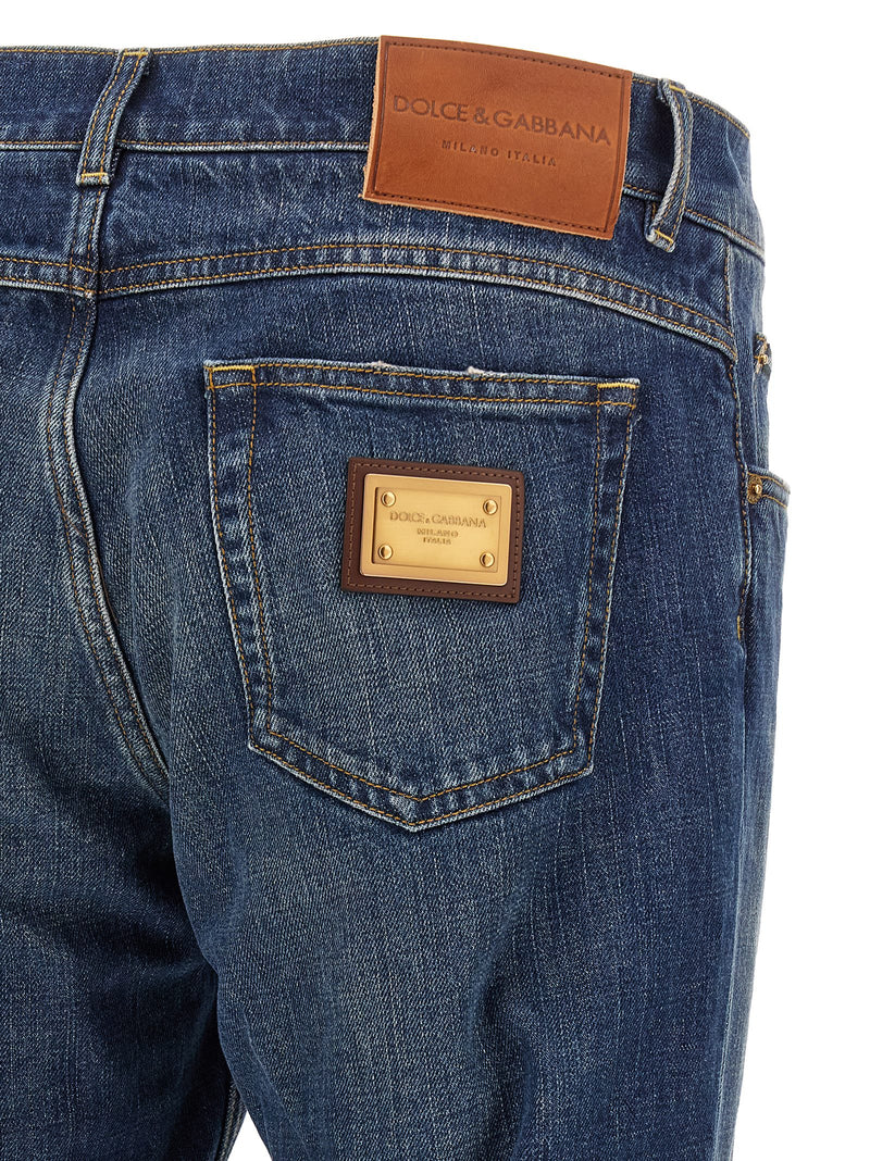 Jeans Dolce & Gabbana droits en coton bleu