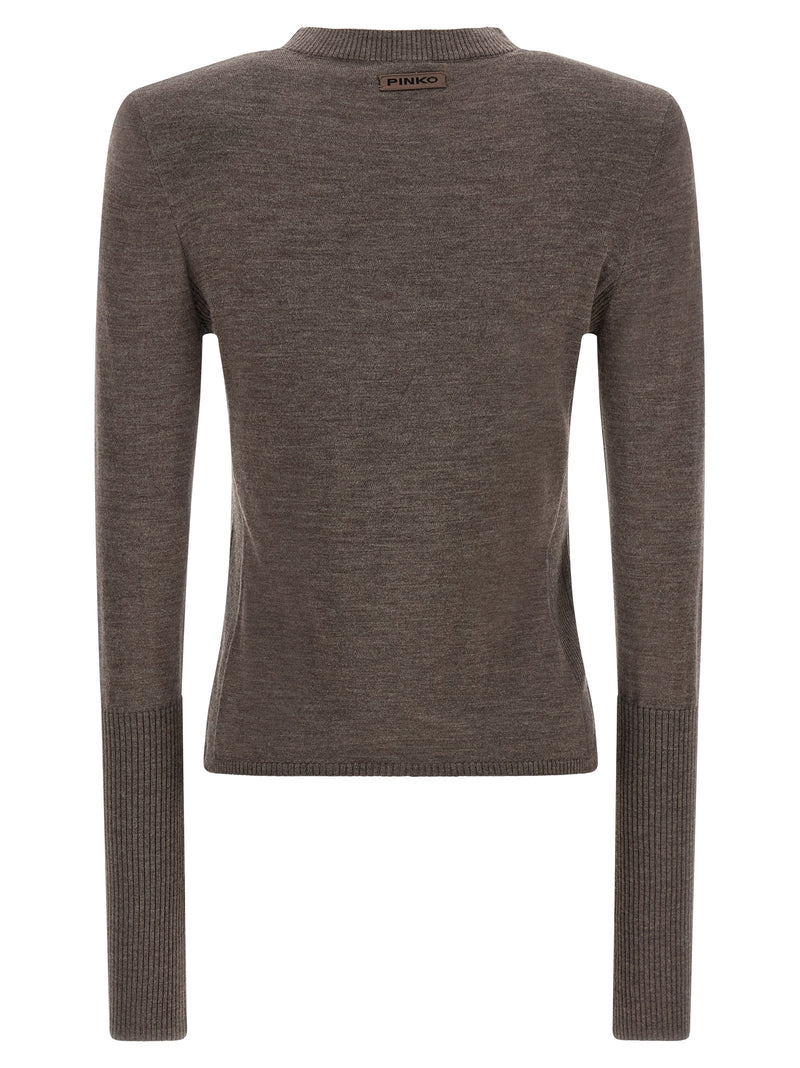 PINKO Brown Wool Cardigan