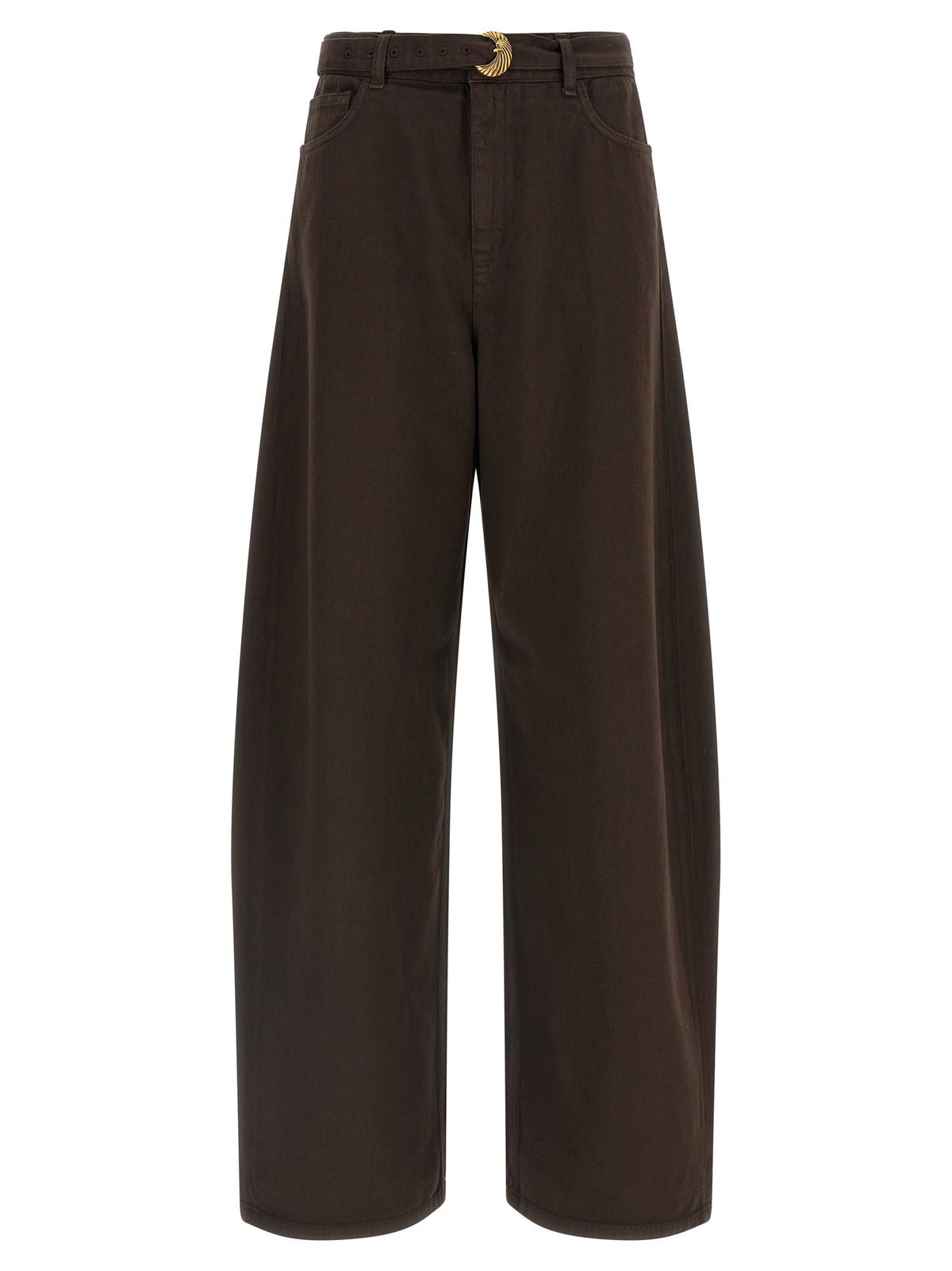 Jean taille haute en coton marron Twinset