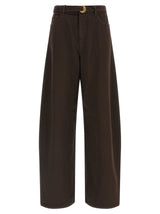 Jean taille haute en coton marron Twinset