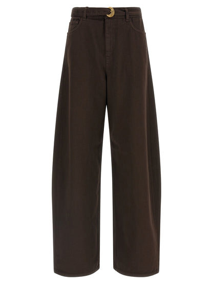 Twinset Brown Cotton High-Waisted Jean
