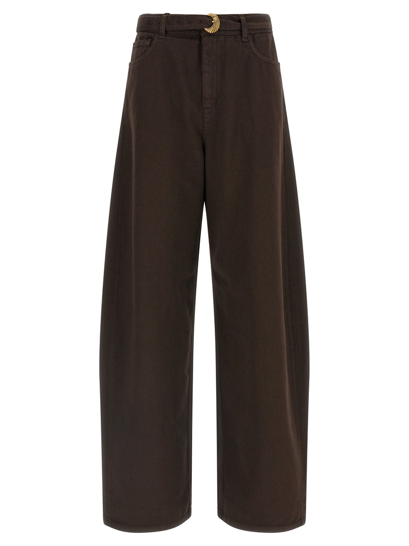 Twinset Brown Cotton High-Waisted Jean
