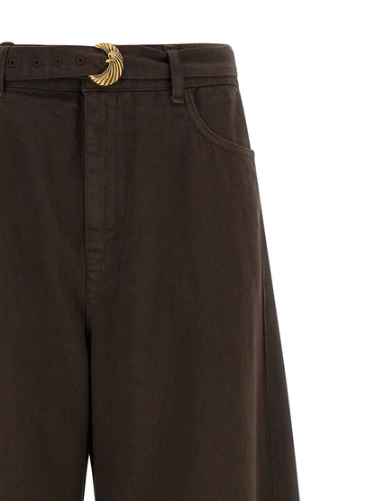 Twinset Brown Cotton High-Waisted Jean