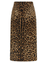 Jupe mi-longue Dolce & Gabbana marron en viscose