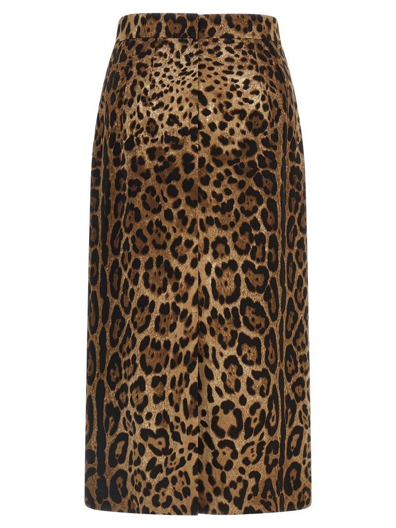Jupe mi-longue Dolce & Gabbana marron en viscose