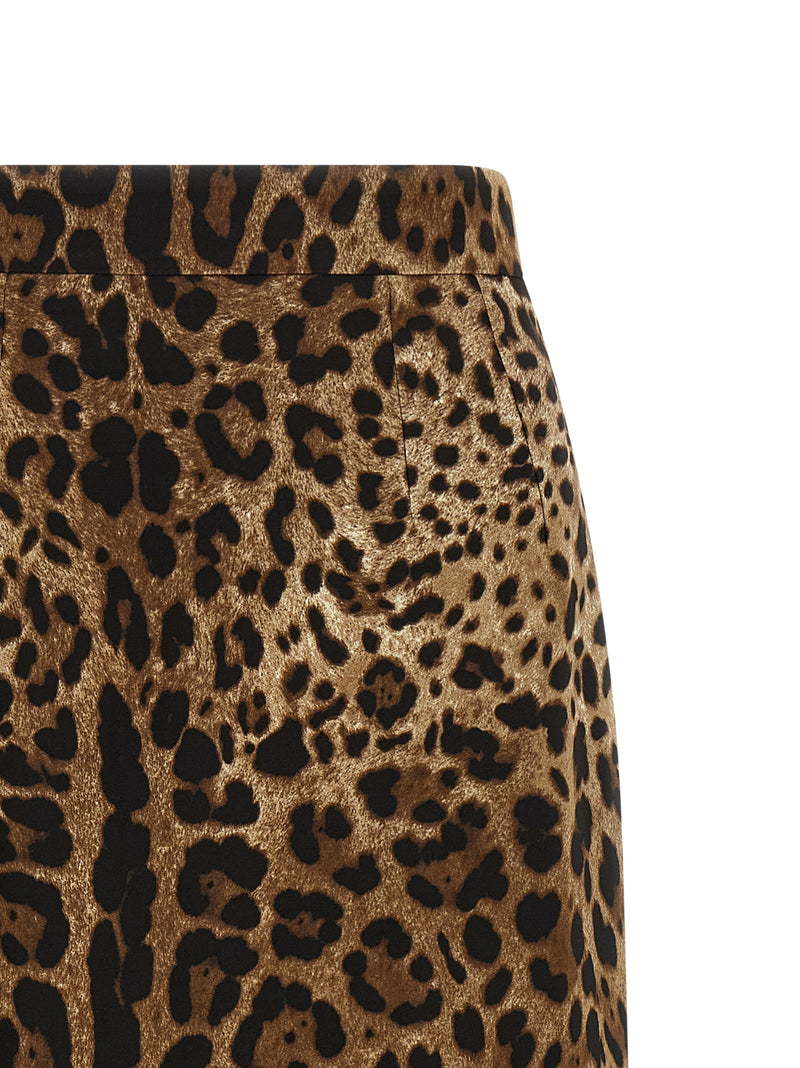 Jupe mi-longue Dolce & Gabbana marron en viscose