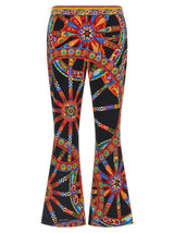 Pantalon évasé en soie multicolore Dolce & Gabbana