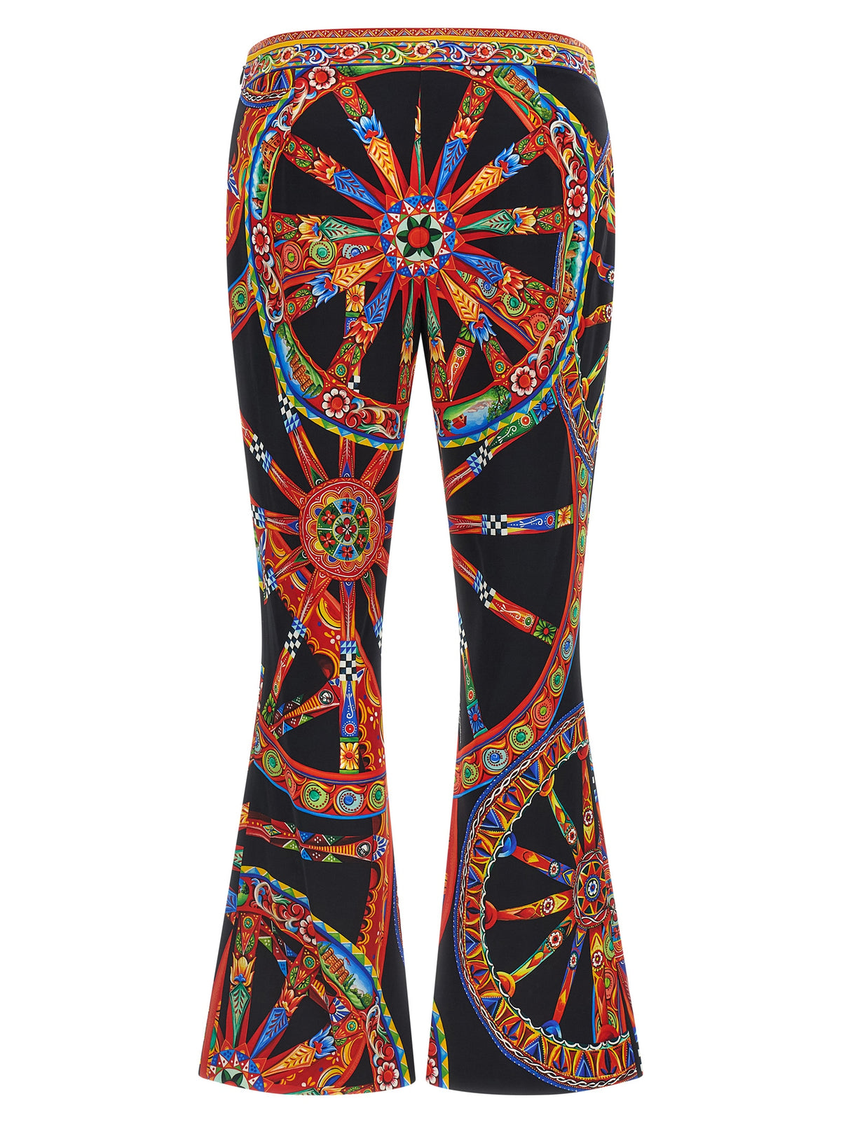 Pantalon évasé en soie multicolore Dolce & Gabbana
