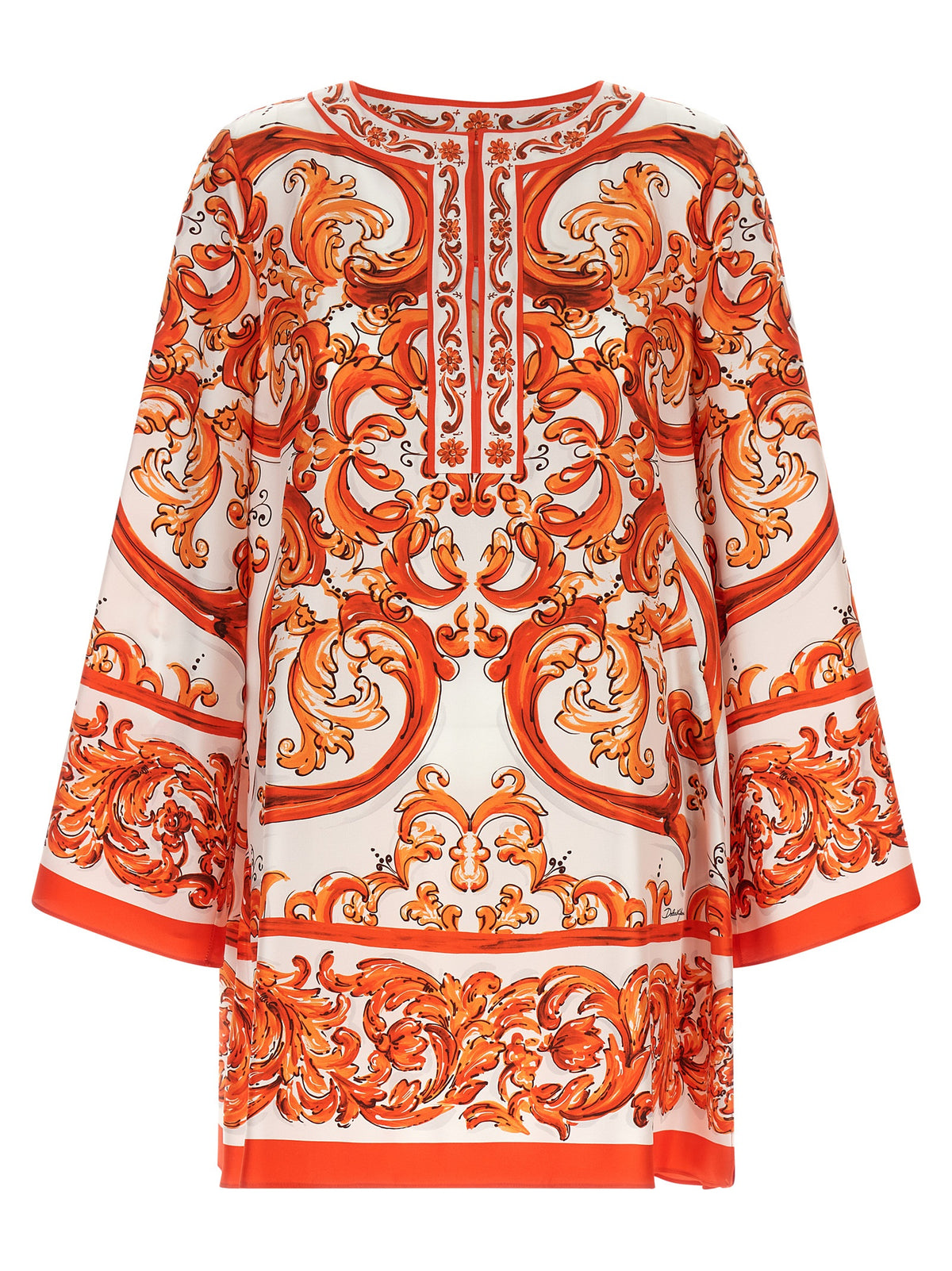 Robe Courte en Soie Orange Dolce & Gabbana