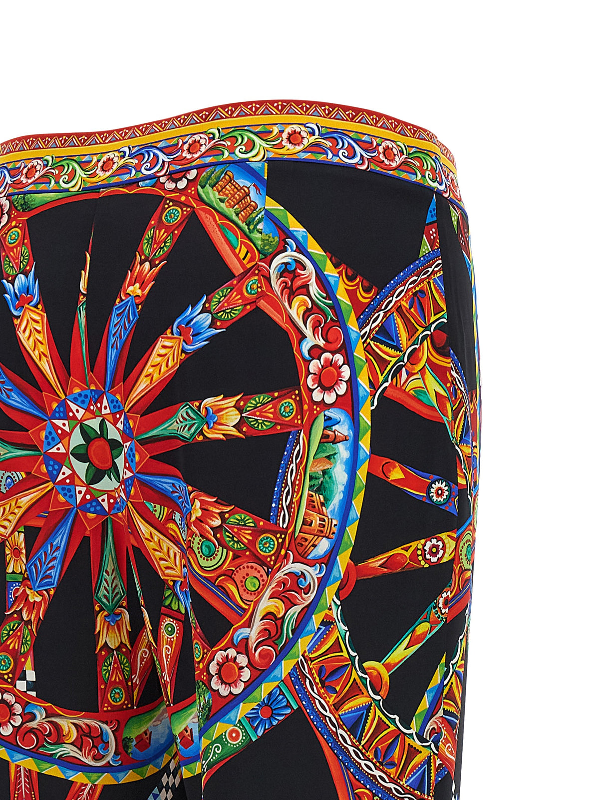 Pantalon évasé en soie multicolore Dolce & Gabbana