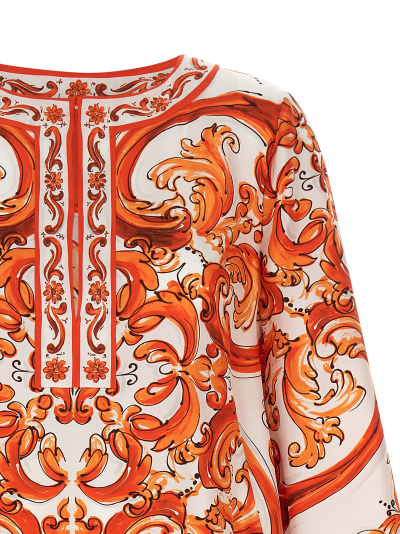Dolce & Gabbana Orange Silk Short Dress
