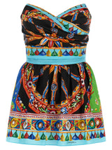 Robe Courte en Coton Multicolore Dolce & Gabbana