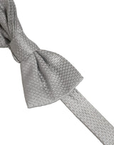 Nœud papillon papillon réglable Dolce & Gabbana pour homme 100 % soie gris