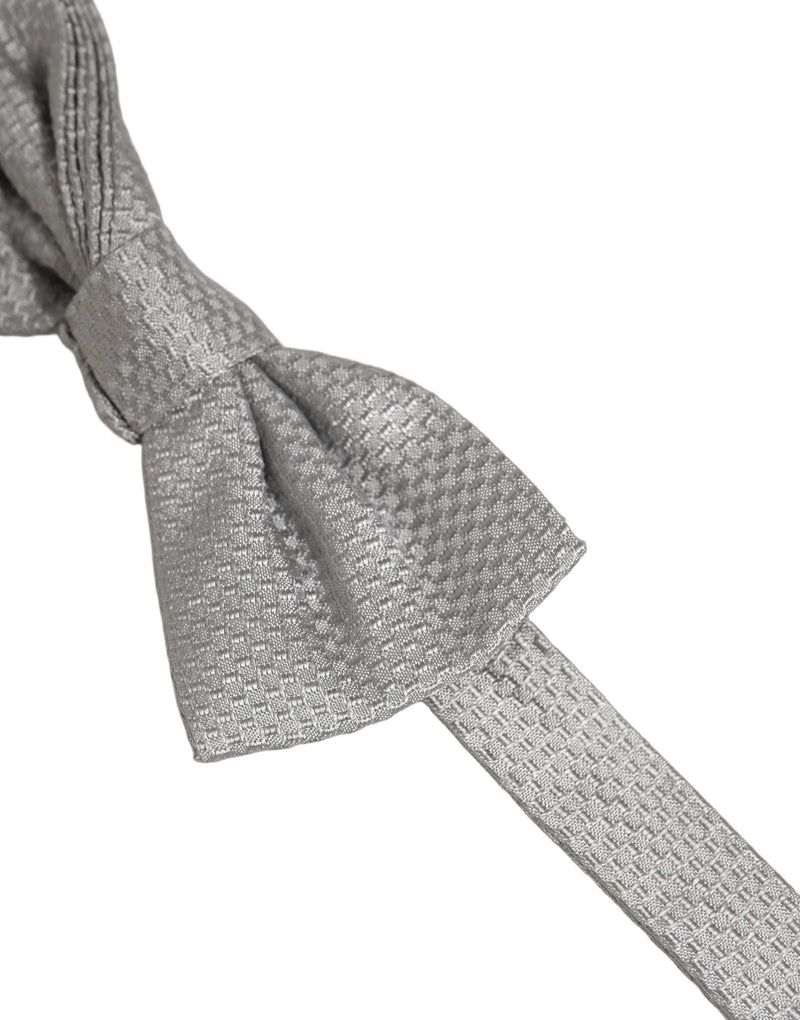 Nœud papillon papillon réglable Dolce & Gabbana pour homme 100 % soie gris