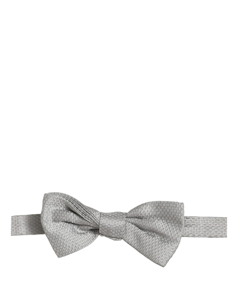 Nœud papillon papillon réglable Dolce & Gabbana pour homme 100 % soie gris