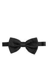 Nœud papillon papillon réglable en soie à pois noirs Dolce & Gabbana pour homme