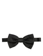Dolce & Gabbana Men Black Polka Dot Silk Adjustable Neck Papillon Bow Tie