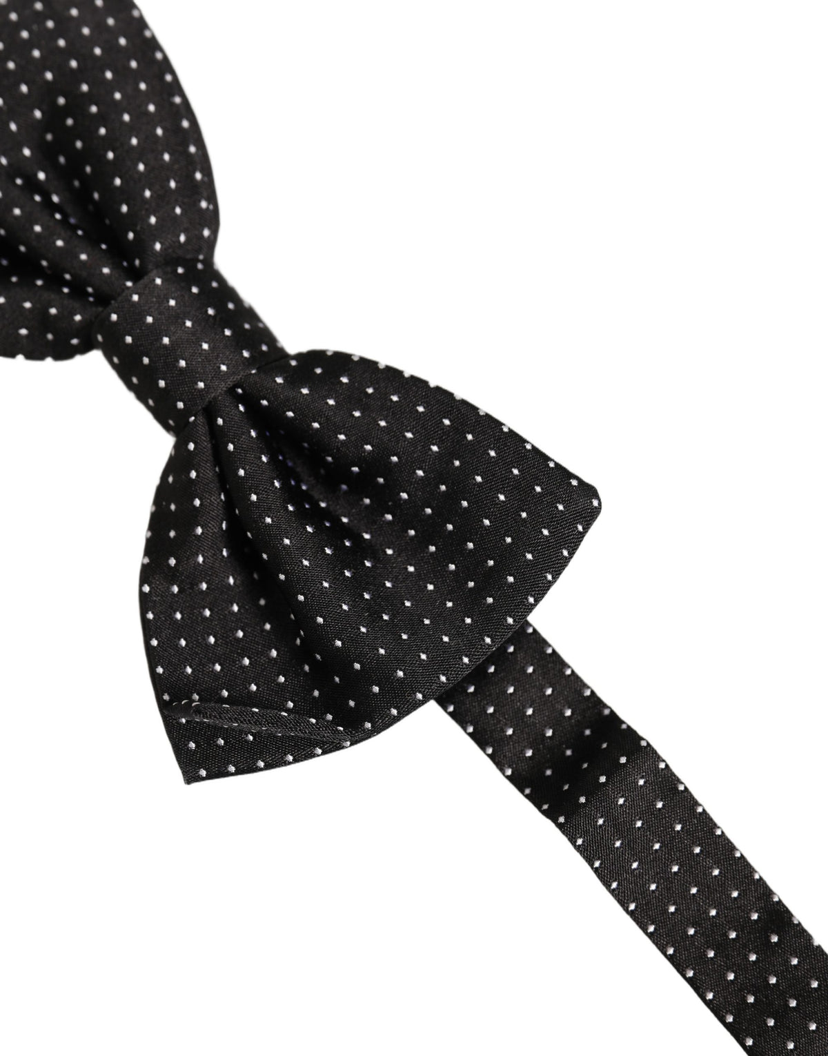 Nœud papillon papillon réglable en soie à pois noirs Dolce & Gabbana pour homme