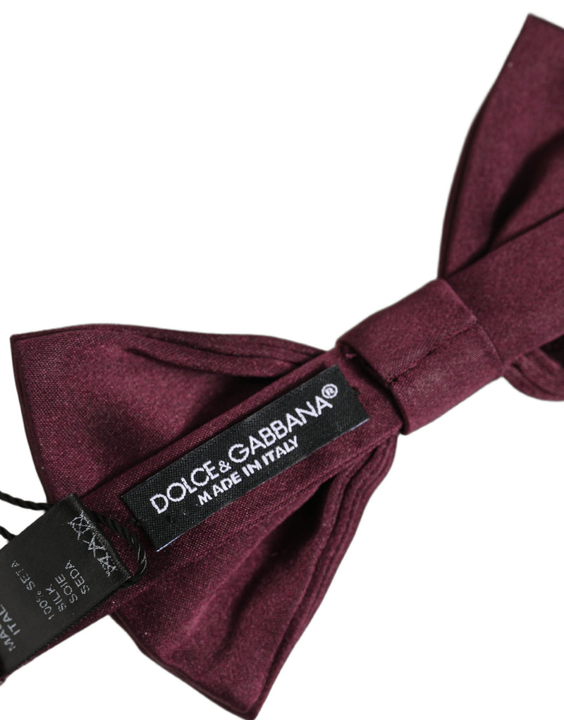 Nœud papillon papillon réglable Dolce & Gabbana pour homme 100 % soie marron