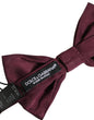 Dolce & Gabbana Men Maroon 100% Silk Adjustable Neck Papillon Bow Tie