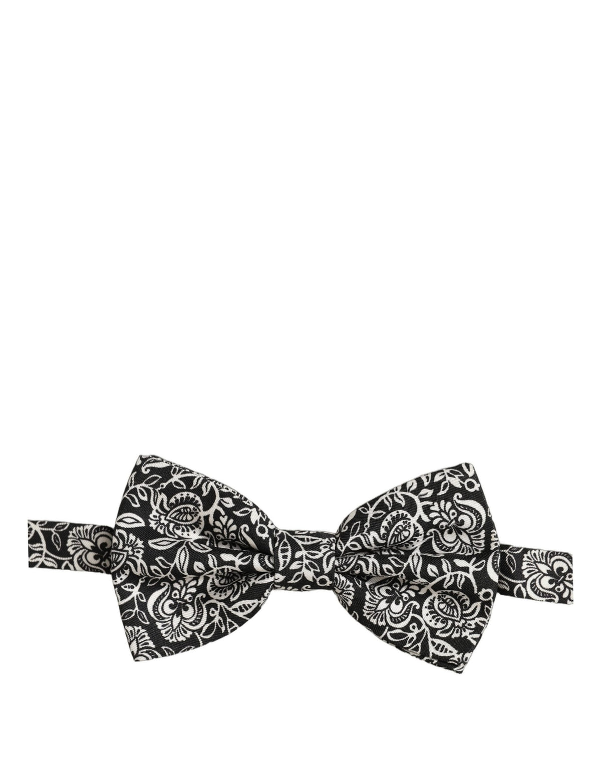Nœud papillon Dolce & Gabbana en soie noire et blanche à motif cachemire, réglable