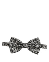Nœud papillon Dolce & Gabbana en soie noire et blanche à motif cachemire, réglable