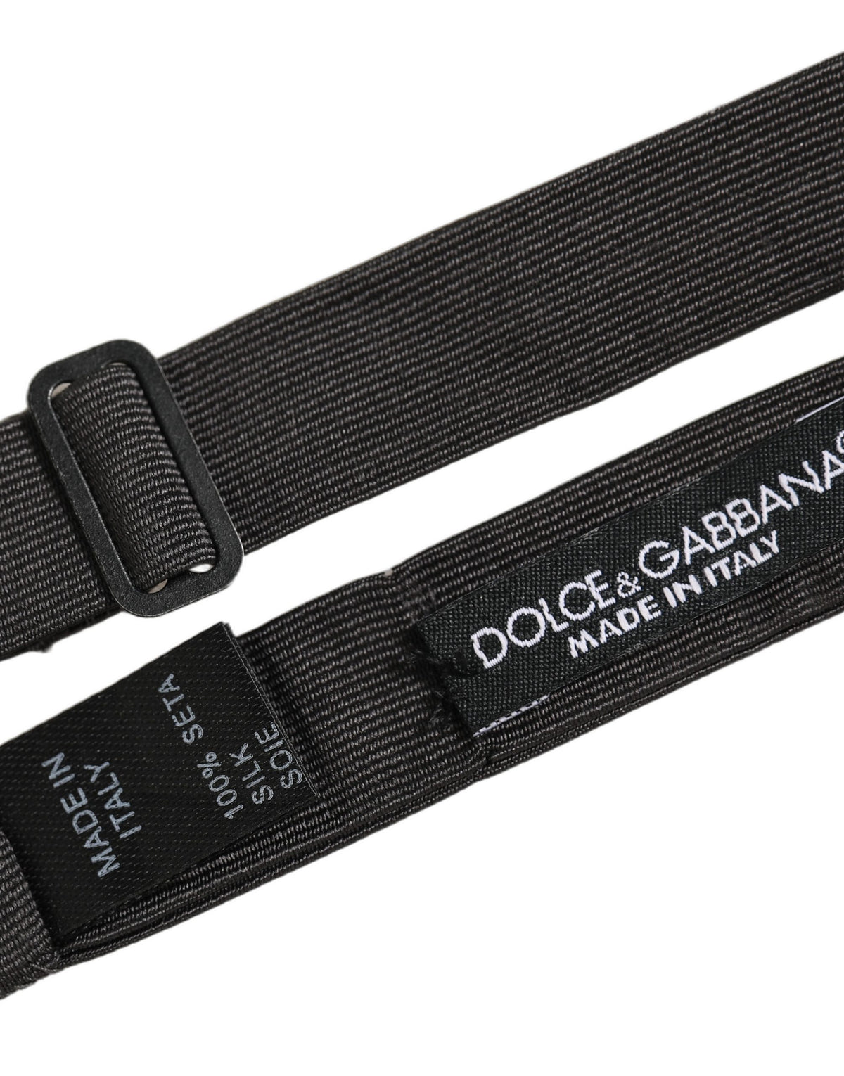 Nœud papillon réglable Dolce & Gabbana pour homme, noir, 100 % coton