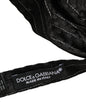 Dolce & Gabbana Men Black Pinstripe Silk Adjustable Neck Papillon Bow Tie
