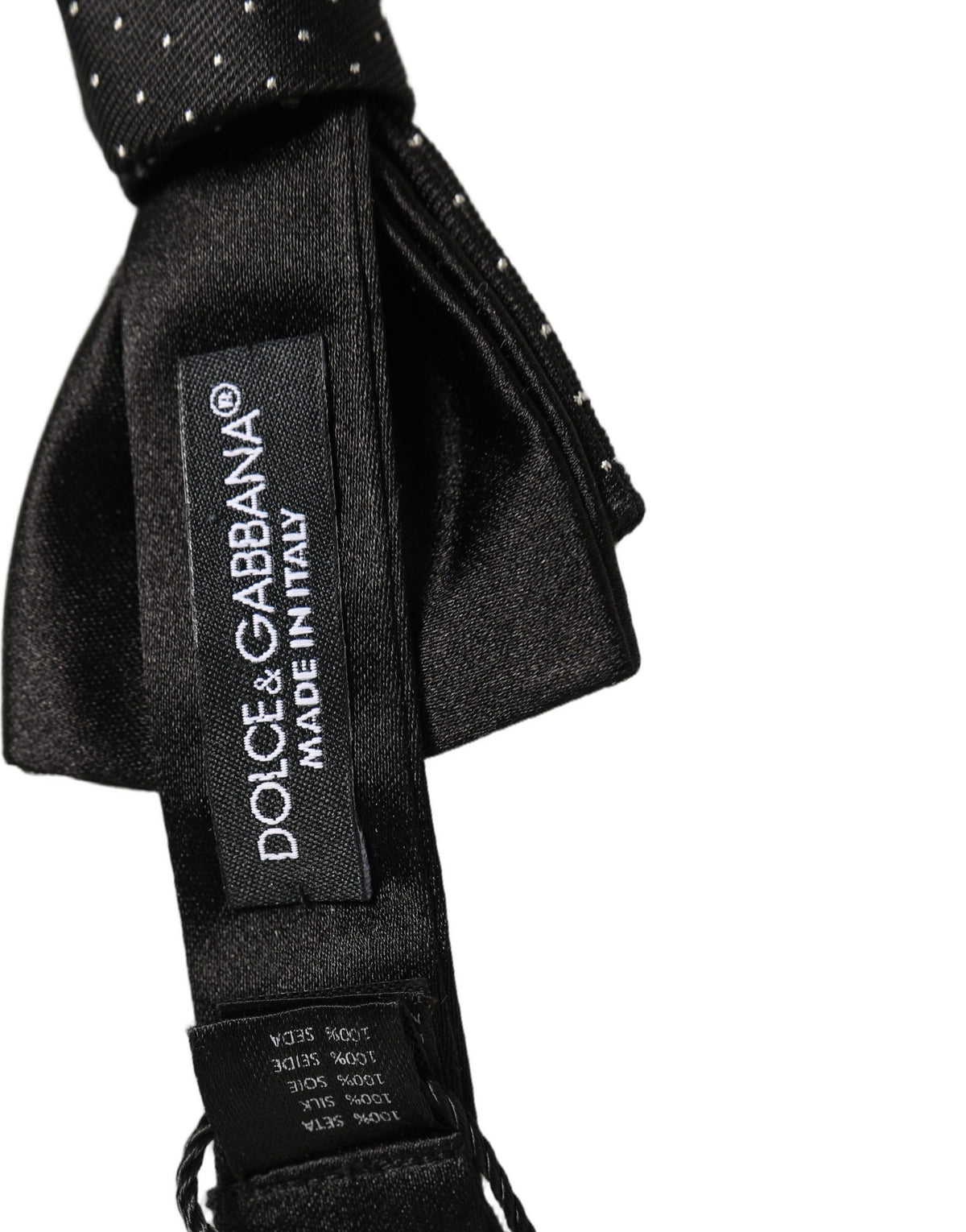 Nœud papillon réglable Dolce & Gabbana pour homme, noir à pois DG