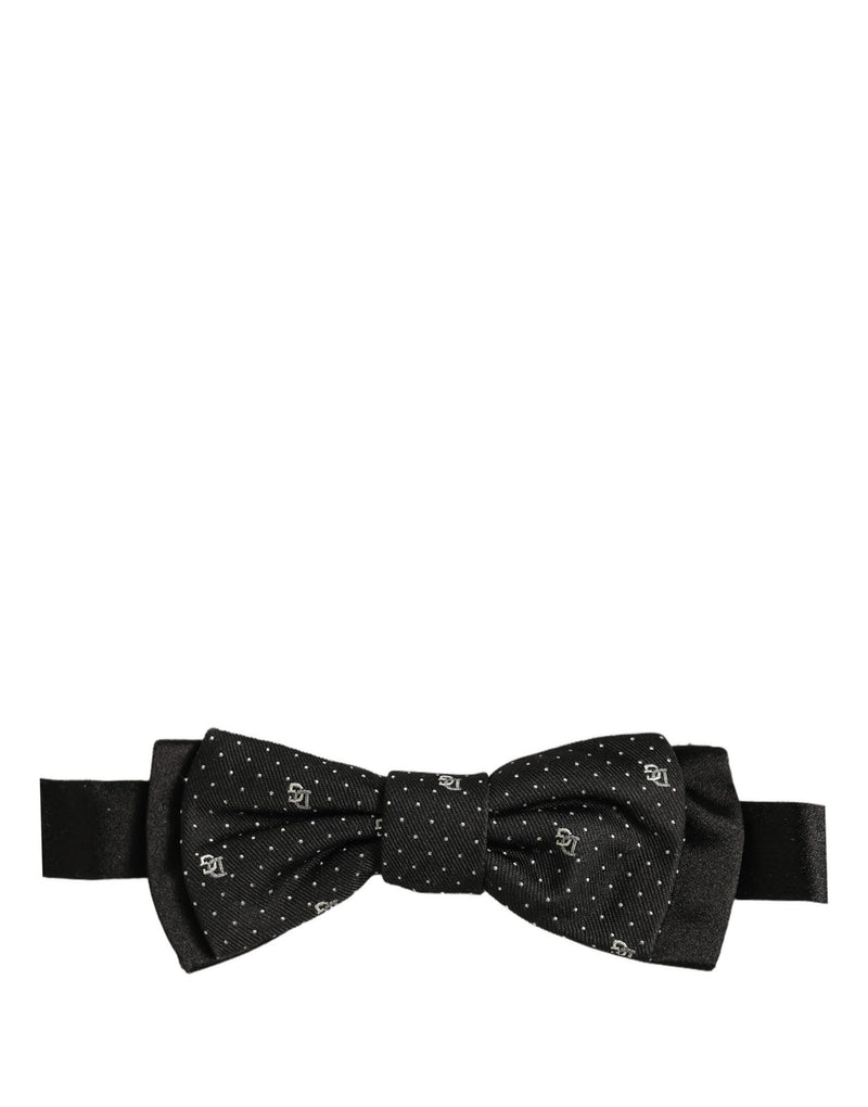 Dolce & Gabbana Men Black DG Polka Dot Adjustable Neck Papillon Bow Tie