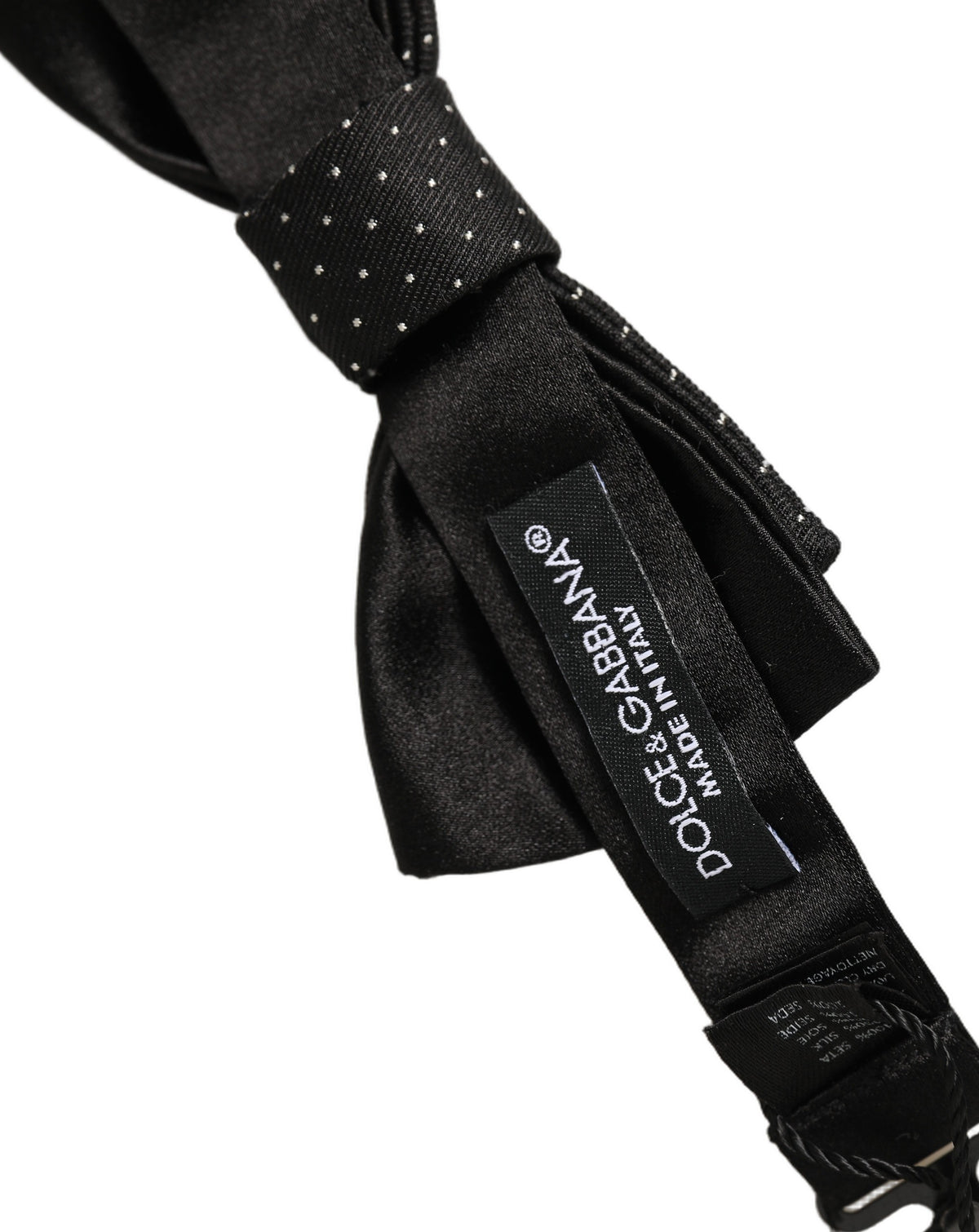 Nœud papillon réglable Dolce & Gabbana pour homme, noir à pois DG