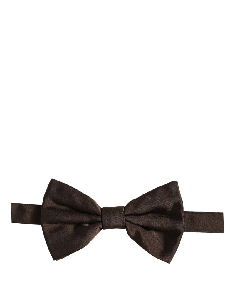 Dolce & Gabbana Men Brown 100% Silk Adjustable Neck Papillon Bow Tie