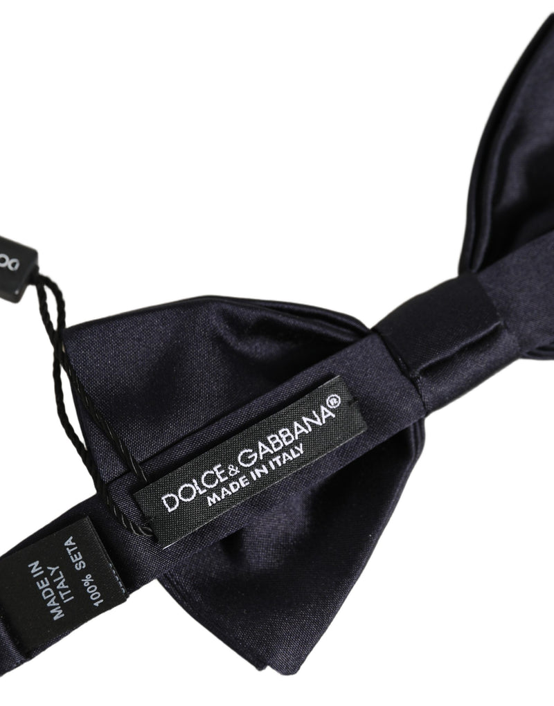 Dolce & Gabbana Men Black 100% Silk Adjustable Neck Papillon Bow Tie