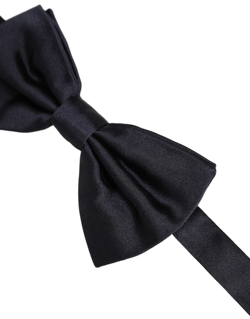 Dolce & Gabbana Men Black 100% Silk Adjustable Neck Papillon Bow Tie